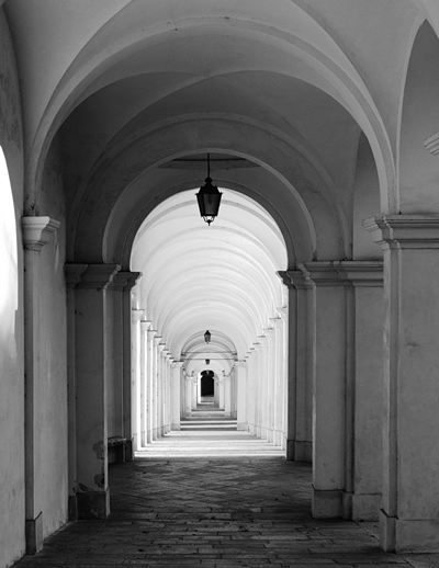 Villa Cornaro looking down internal corridor. 