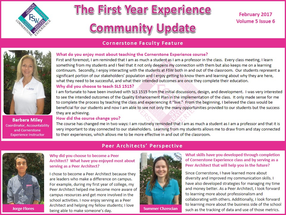 FYE Community Update February 2017 FYE Community Update February 2017
