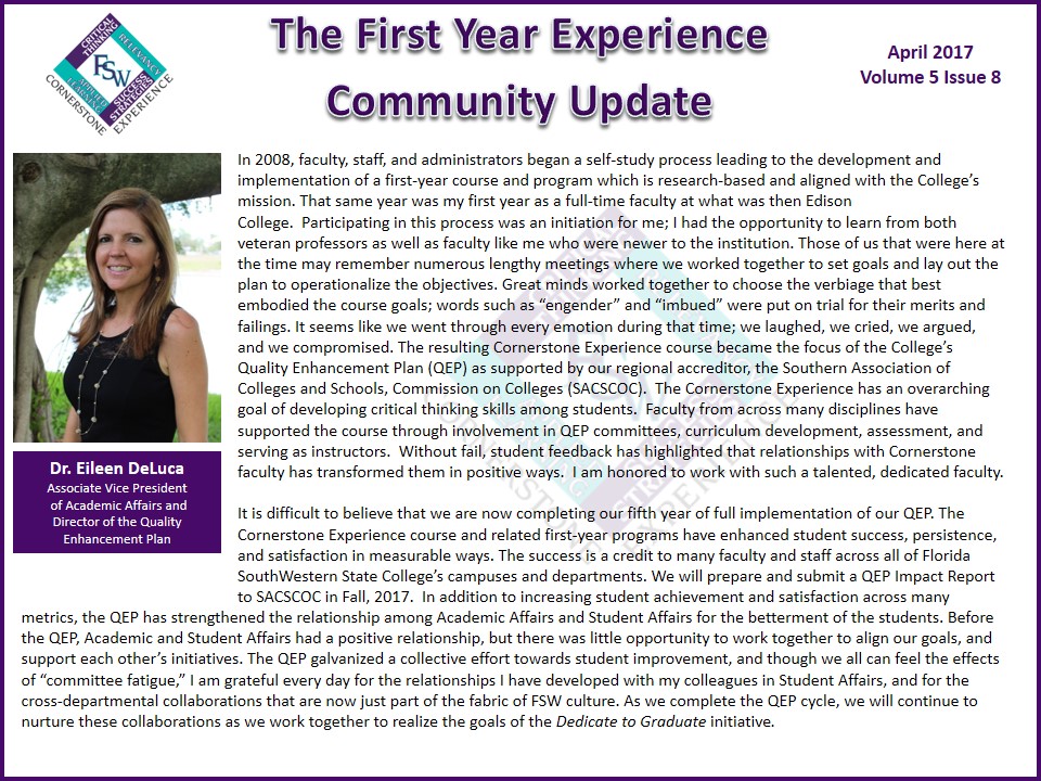 FYE Community Update April 2017 FYE Community Update April 2017