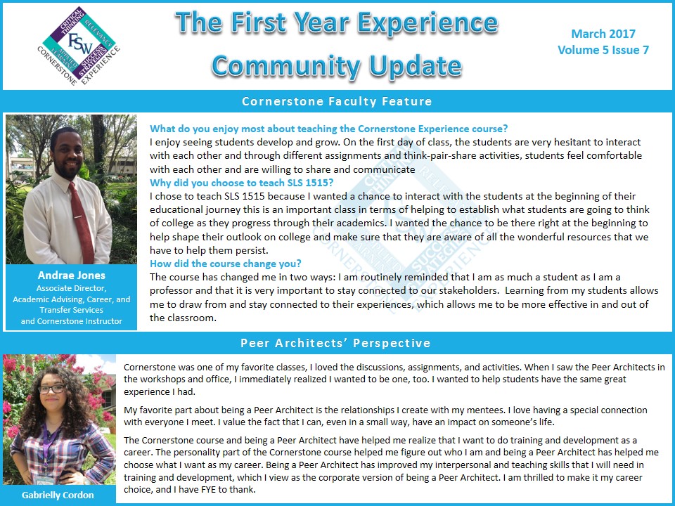 FYE Community Update March 2017 FYE Community Update March 2017