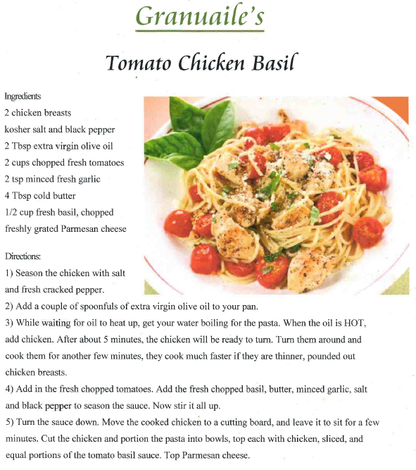 Granuaile's Tomato Chicken Basil